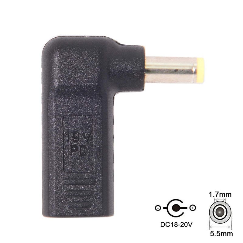 JSER USB 3.1 Type C USB-C Input to DC 5.5MM Output PD Emulator Trigger 90 Degree Angled Adapter (5.5x1.7mm) - Image 5